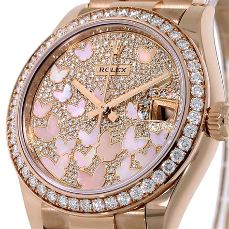 rolex presidential rose gold diamond|Rolex butterfly rose gold watch.